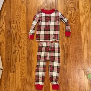 Hanna Andersson Plaid Pajama Set with Red Trim